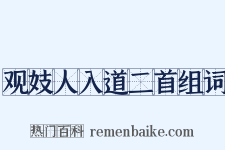观妓人入道二首组词是什么意思的图片